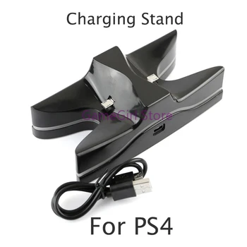 10 шт. Для PlayStation 4 PS4, контроллер, UFO, Синяя светодиодная подставка для зарядки, док-станция с двойным зарядным устройством