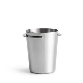 2X Дозирующая чашка из нержавеющей стали, Кружка для нюхания кофе, Устройство подачи порошка для эспрессо, Портафильтр для вскрытия кофе (серебро 51 мм)