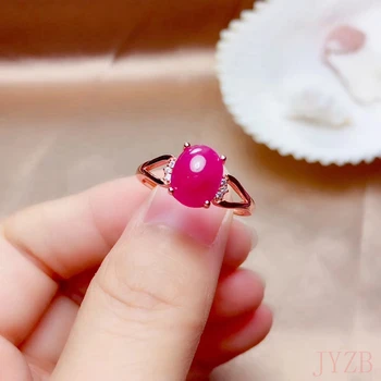 Обручальное кольцо из стерлингового серебра 925 пробы с рубином подарок кольцо из 100% натурального рубина мода легкая роскошь
