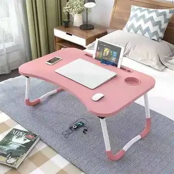 Портативная Складная подставка для ноутбука, учебный стол, Деревянный Складной Компьютерный стол для кровати, дивана, подставка для чайного сервировочного столика