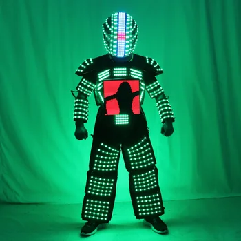 Светодиодный костюм робота Сценический танцевальный костюм Tron с RGB подсветкой, костюм для сцены, куртка, пальто с полноцветным интеллектуальным дисплеем